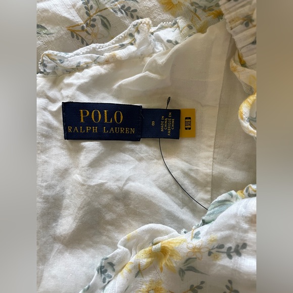 Polo Ralph Lauren Off The Shoulder Puff Sleeve Midi-Dress size 8 - Picture 6 of 6